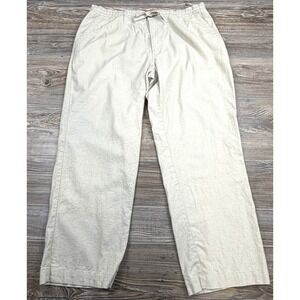 Cubavera Pants Mens L Beige Linen Blend Resort Beach Casual Trousers 38x29